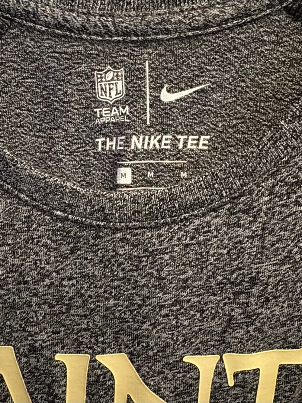 Nike Black and Heather Gray 'Saints' Half Sleeve Tee